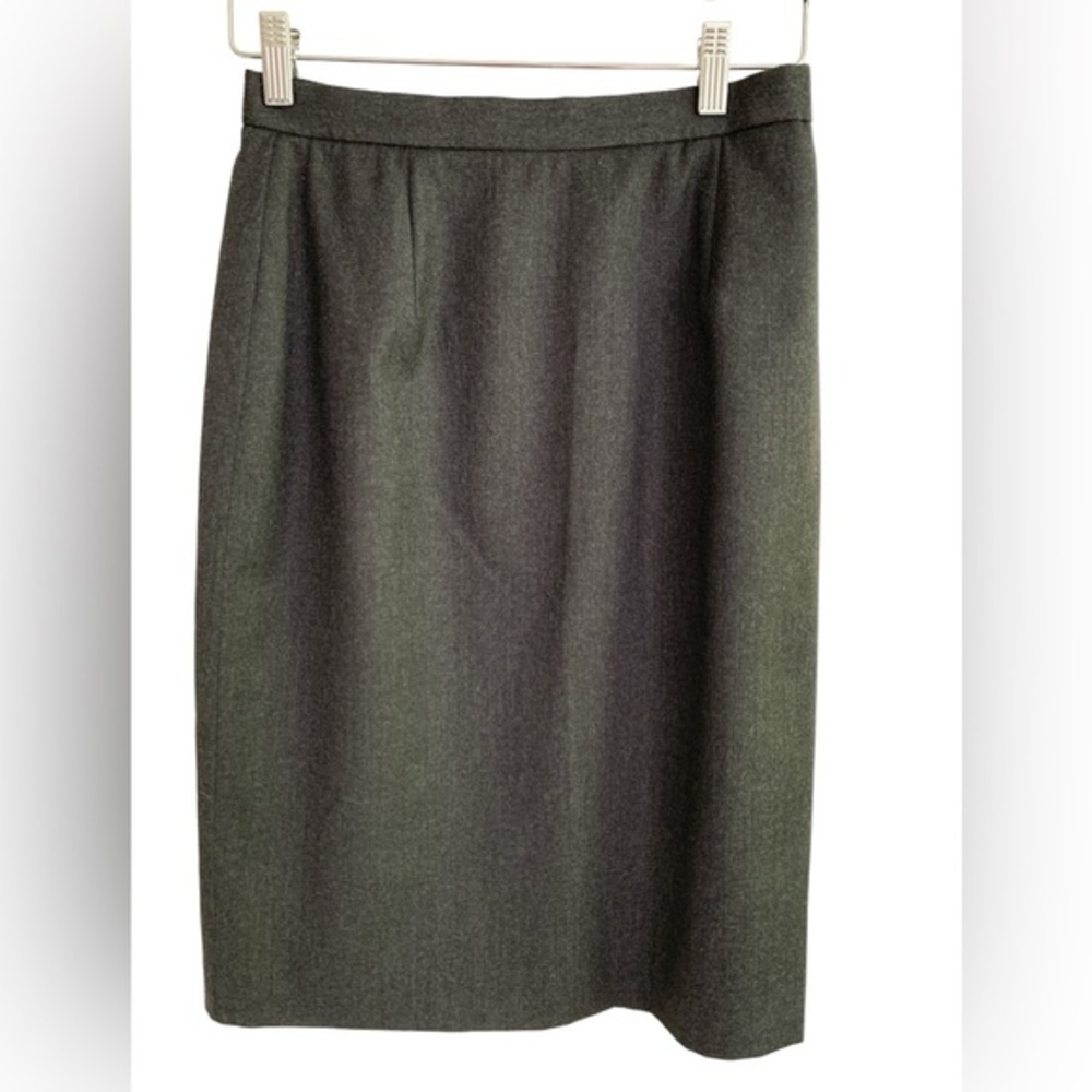 Vintage Burberry Gray Wool Pencil Skirt Sz 6